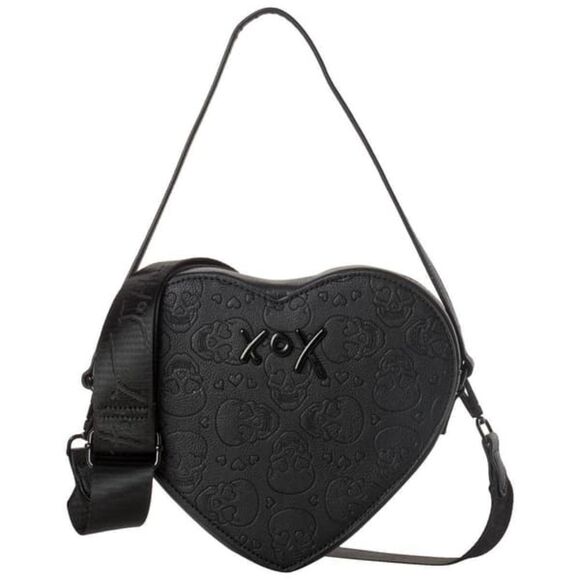 NEW Betsey Johnson Heart Skull Crossbody Handbag - Picture 1 of 4